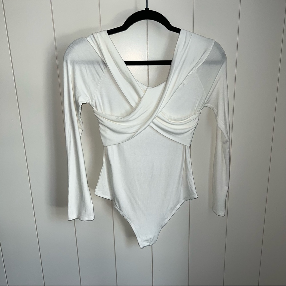 Wasabi + Mint criss cross long sleeved bodysuit